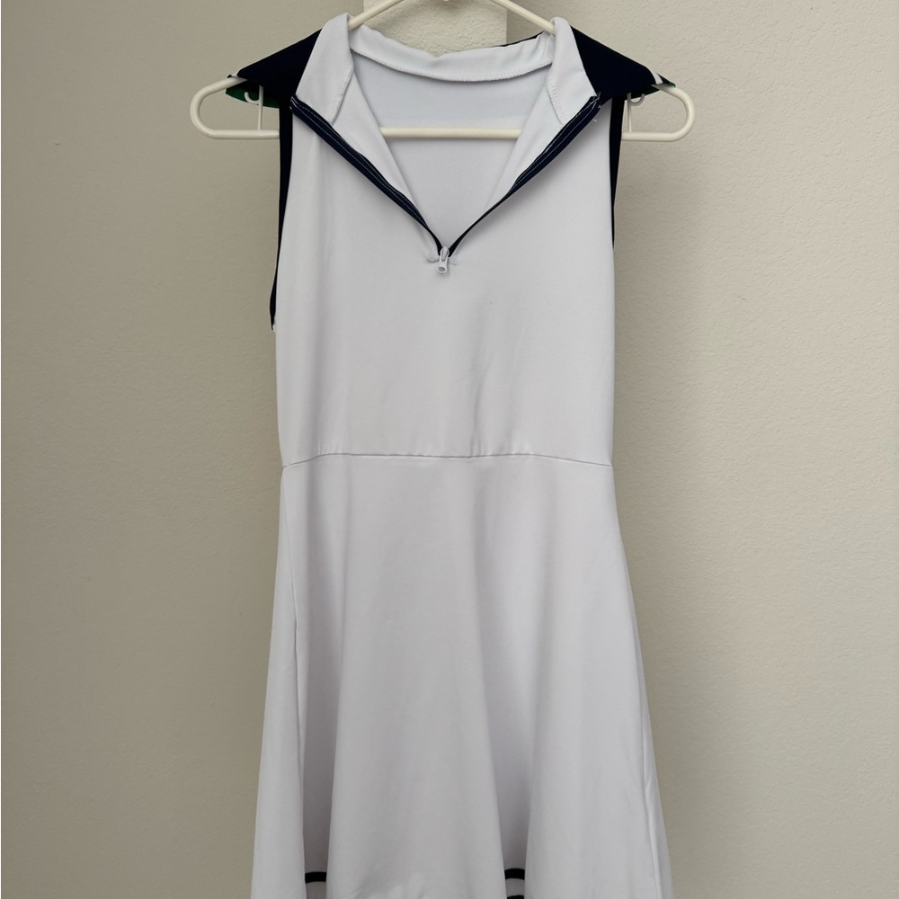 White Sleeveless Zip-Up Golf or Tennis Dress